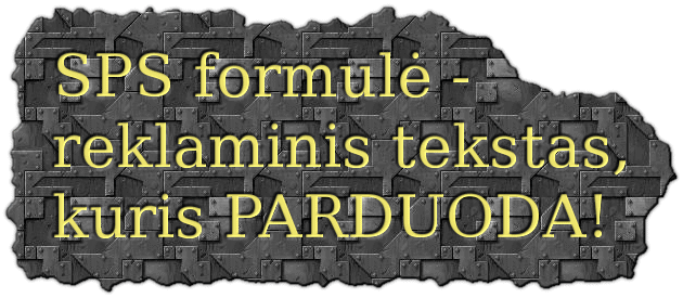 sps formule - reklaminis tekstas kuris parduoda